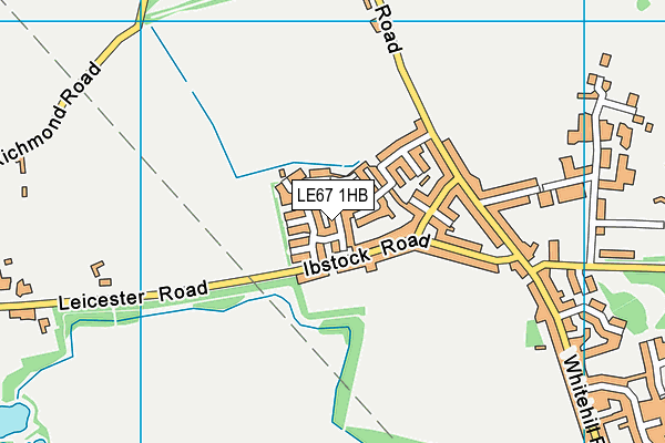 LE67 1HB map - OS VectorMap District (Ordnance Survey)