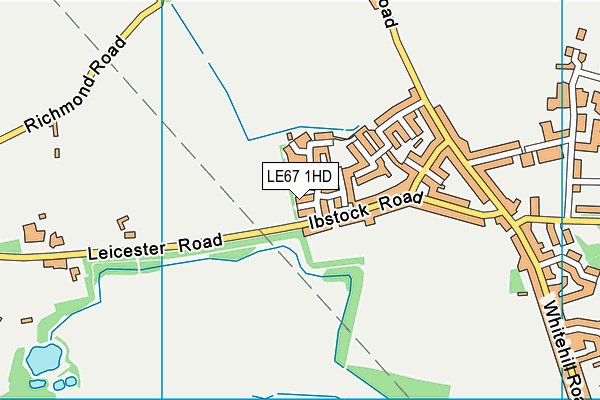 LE67 1HD map - OS VectorMap District (Ordnance Survey)