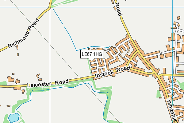 LE67 1HG map - OS VectorMap District (Ordnance Survey)