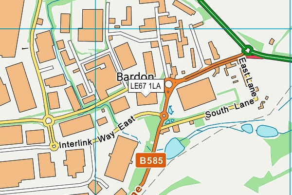 LE67 1LA map - OS VectorMap District (Ordnance Survey)