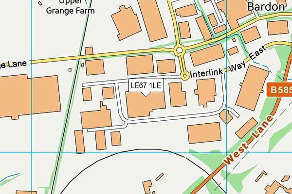 LE67 1LE map - OS VectorMap District (Ordnance Survey)