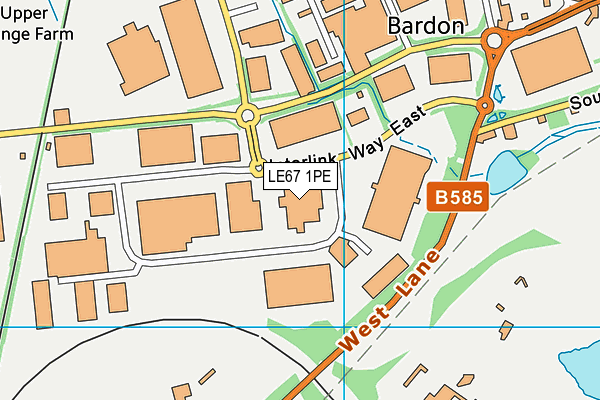 LE67 1PE map - OS VectorMap District (Ordnance Survey)