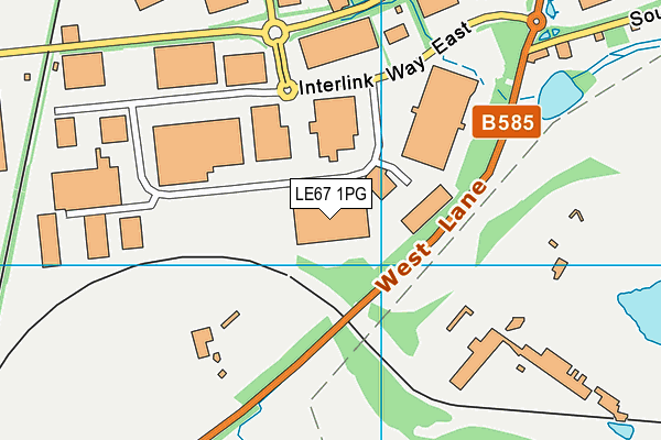 LE67 1PG map - OS VectorMap District (Ordnance Survey)