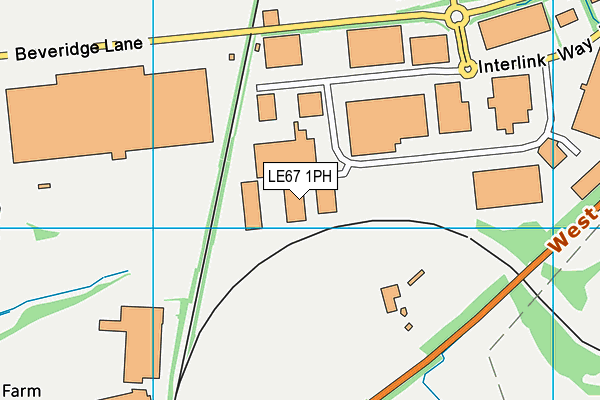 LE67 1PH map - OS VectorMap District (Ordnance Survey)