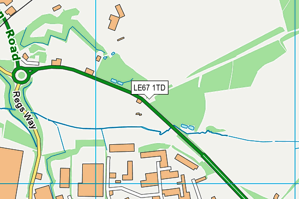 LE67 1TD map - OS VectorMap District (Ordnance Survey)
