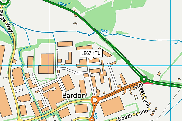 LE67 1TU map - OS VectorMap District (Ordnance Survey)