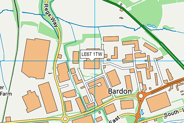 LE67 1TW map - OS VectorMap District (Ordnance Survey)