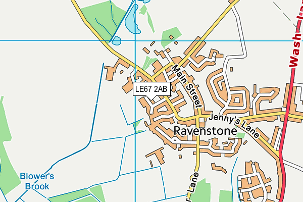 LE67 2AB map - OS VectorMap District (Ordnance Survey)