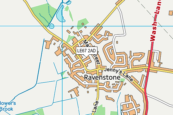 LE67 2AD map - OS VectorMap District (Ordnance Survey)