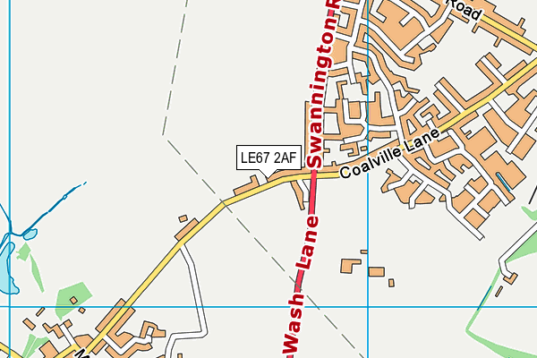 LE67 2AF map - OS VectorMap District (Ordnance Survey)