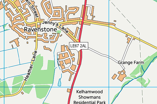 LE67 2AL map - OS VectorMap District (Ordnance Survey)