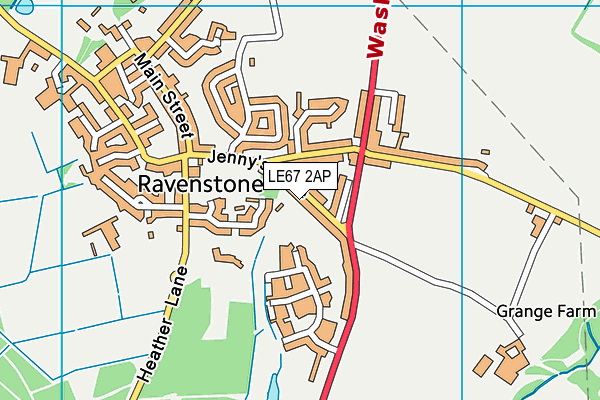 LE67 2AP map - OS VectorMap District (Ordnance Survey)