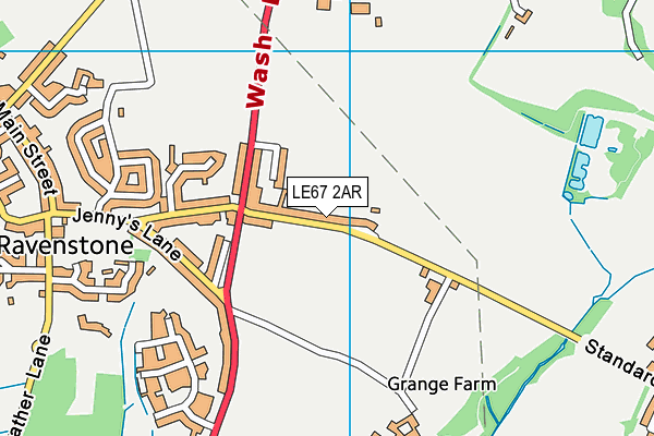 LE67 2AR map - OS VectorMap District (Ordnance Survey)