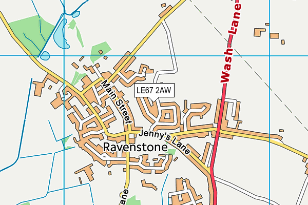 LE67 2AW map - OS VectorMap District (Ordnance Survey)