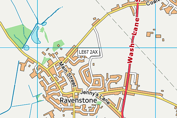 LE67 2AX map - OS VectorMap District (Ordnance Survey)