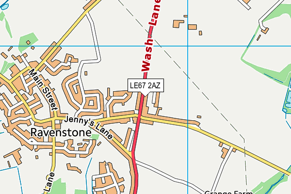LE67 2AZ map - OS VectorMap District (Ordnance Survey)