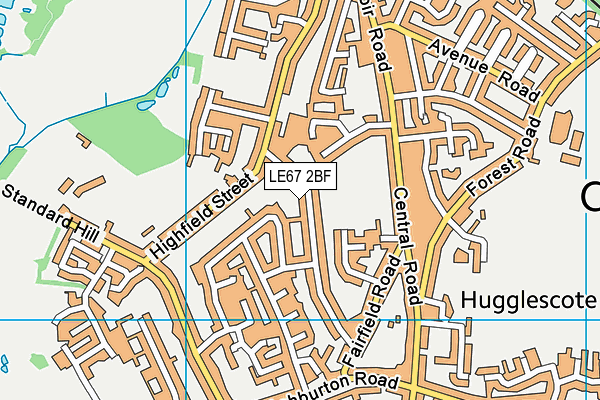 LE67 2BF map - OS VectorMap District (Ordnance Survey)