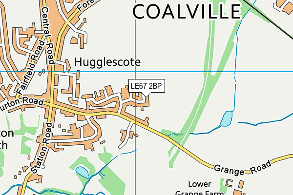 LE67 2BP map - OS VectorMap District (Ordnance Survey)