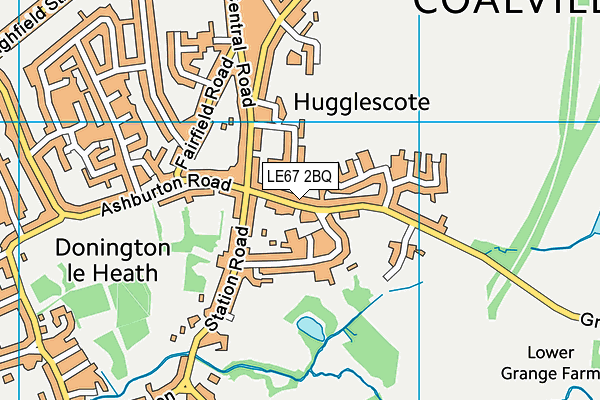 Hugglescote Community Centre map (LE67 2BQ) - OS VectorMap District (Ordnance Survey)