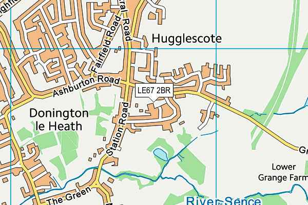 LE67 2BR map - OS VectorMap District (Ordnance Survey)