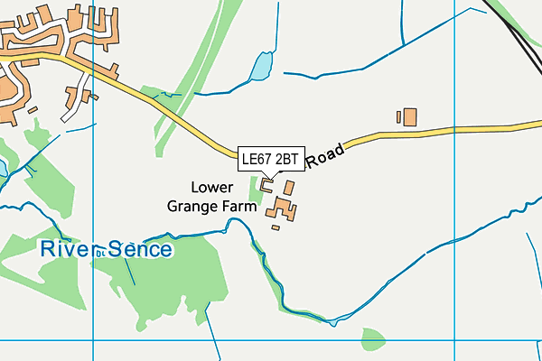 LE67 2BT map - OS VectorMap District (Ordnance Survey)