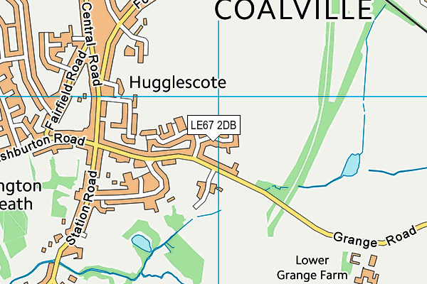 LE67 2DB map - OS VectorMap District (Ordnance Survey)