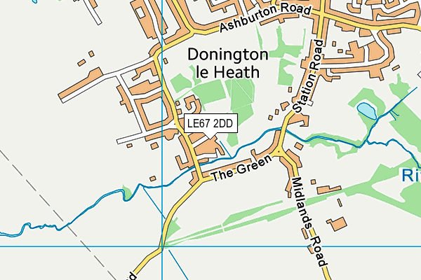 LE67 2DD map - OS VectorMap District (Ordnance Survey)