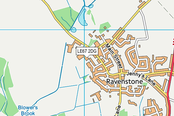 LE67 2DG map - OS VectorMap District (Ordnance Survey)
