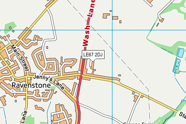 LE67 2DJ map - OS VectorMap District (Ordnance Survey)