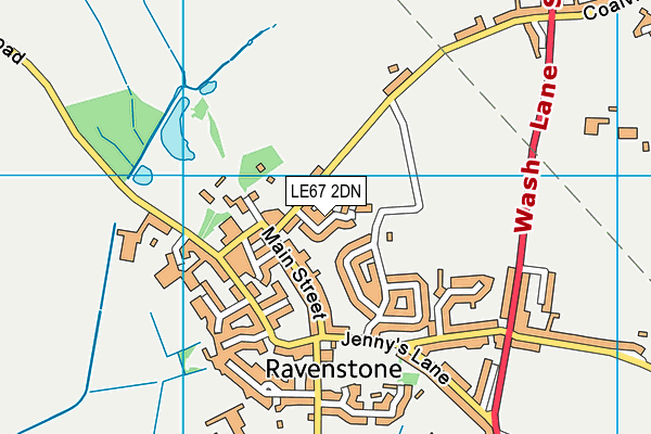 LE67 2DN map - OS VectorMap District (Ordnance Survey)