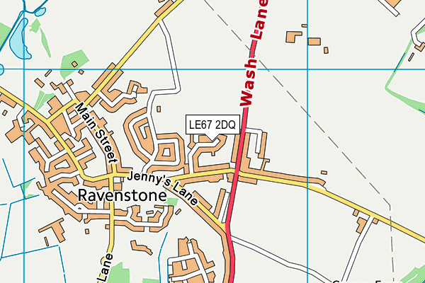 LE67 2DQ map - OS VectorMap District (Ordnance Survey)