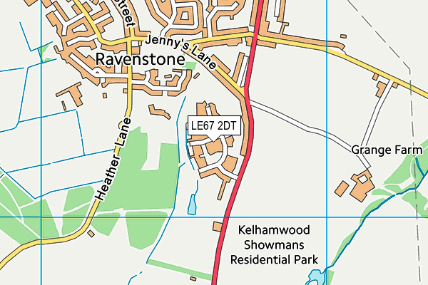 LE67 2DT map - OS VectorMap District (Ordnance Survey)