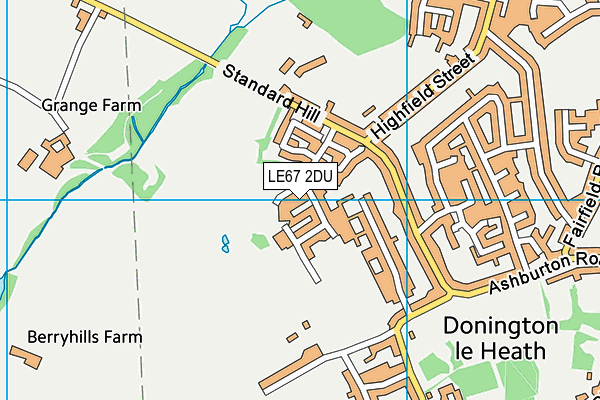 LE67 2DU map - OS VectorMap District (Ordnance Survey)