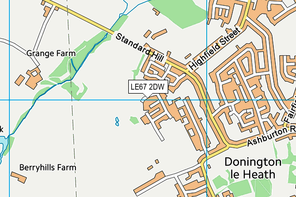 LE67 2DW map - OS VectorMap District (Ordnance Survey)