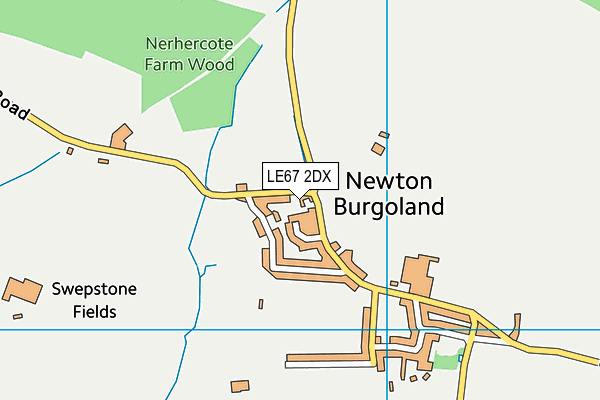 LE67 2DX map - OS VectorMap District (Ordnance Survey)