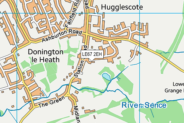 LE67 2EH map - OS VectorMap District (Ordnance Survey)