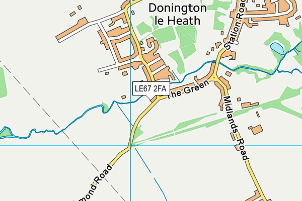 LE67 2FA map - OS VectorMap District (Ordnance Survey)