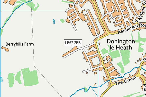 LE67 2FB map - OS VectorMap District (Ordnance Survey)