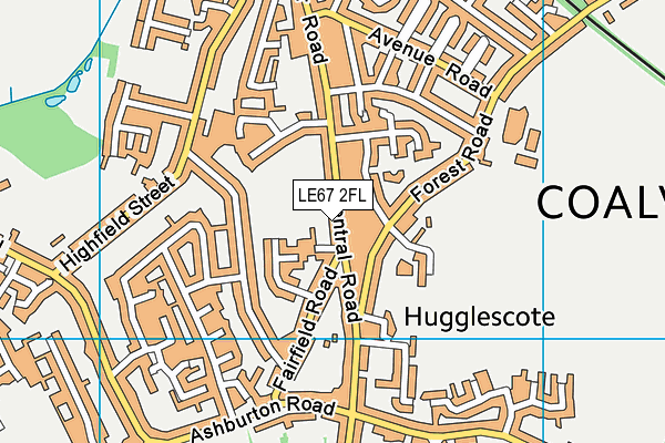 LE67 2FL map - OS VectorMap District (Ordnance Survey)