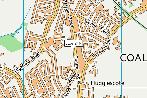 LE67 2FN map - OS VectorMap District (Ordnance Survey)