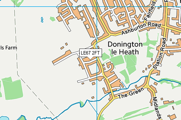 LE67 2FT map - OS VectorMap District (Ordnance Survey)