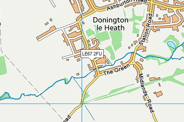 LE67 2FU map - OS VectorMap District (Ordnance Survey)