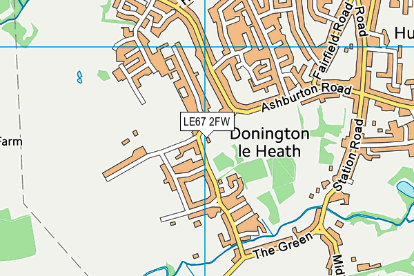 LE67 2FW map - OS VectorMap District (Ordnance Survey)