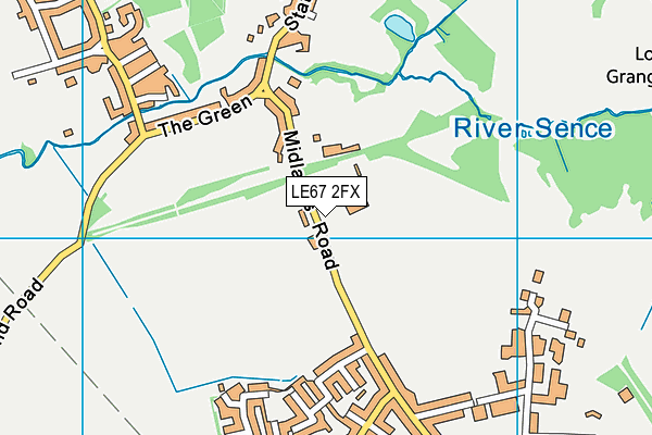LE67 2FX map - OS VectorMap District (Ordnance Survey)