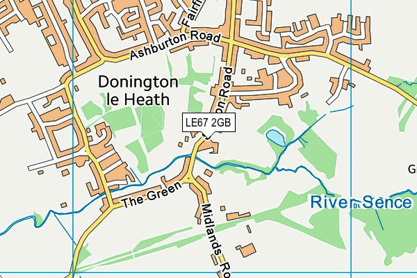 Millfield Recreation Ground map (LE67 2GB) - OS VectorMap District (Ordnance Survey)