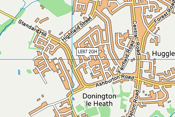 LE67 2GH map - OS VectorMap District (Ordnance Survey)