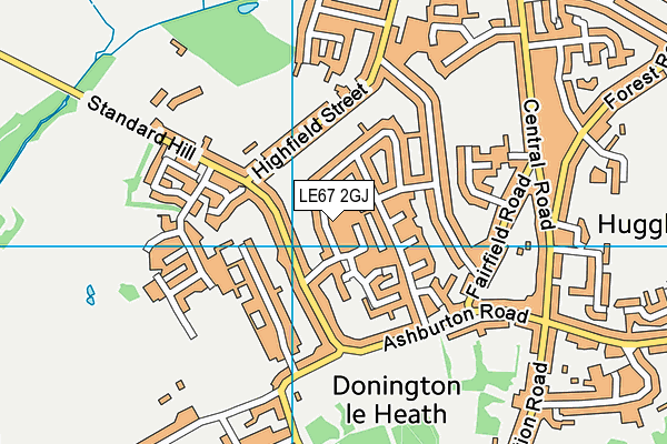 LE67 2GJ map - OS VectorMap District (Ordnance Survey)