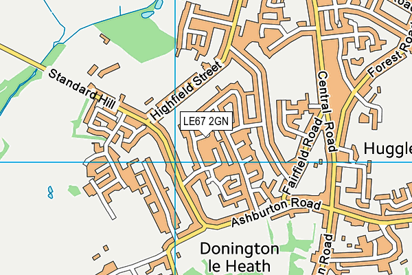 LE67 2GN map - OS VectorMap District (Ordnance Survey)