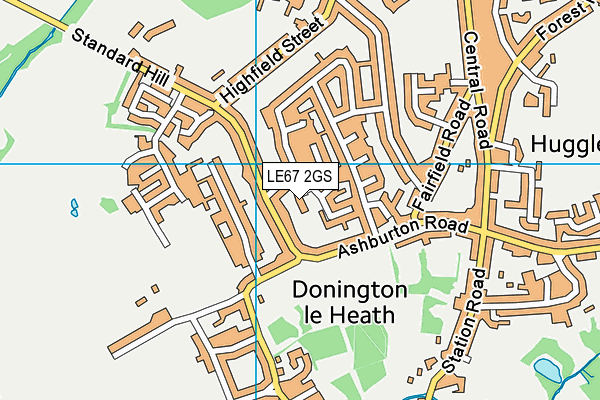 LE67 2GS map - OS VectorMap District (Ordnance Survey)