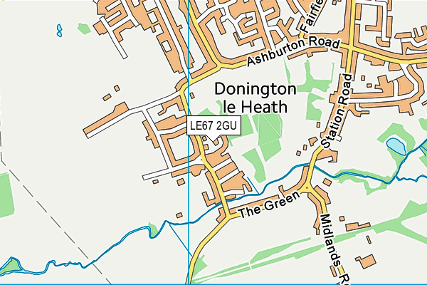 LE67 2GU map - OS VectorMap District (Ordnance Survey)